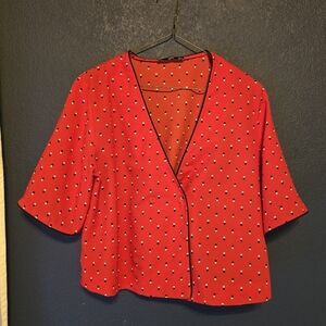 Stylish Red Polka Dot Women's Top